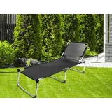 Alu Dreibeinliege schwarz Maße: ca. 207x69,5x38,5 cm