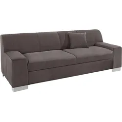 2,5-Sitzer DOMO COLLECTION "Bero", grau (stone), B:212cm H:74cm T:85cm, Feinstruktur (100% Polyester), Luxus-Microfaser (100% Polyester), Zierkissen: Im jeweiligen Bezugsstoff, Struktur fein (100% Polyester), Sofas