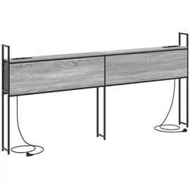 vidaXL Kopfteil mit Stauraum mit Ladestation Grau Sonoma 180 cm 859823