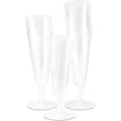 HEKU 6 Stück Sektgläser aus Kunststoff - praktisch & bruchfest, wiederverwendbar - Ideal für Events, Hochzeiten & andere Feste, elegantes Design