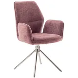 MCA Furniture Esszimmerstuhl »GREYTON«, 180° drehbar - Himbeer / Edelstahl