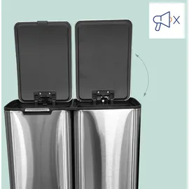Relaxdays Mülltrennsystem 60 l Silber