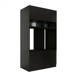 roomartstore.de Waschmaschinen-Doppelschrank SERIE 1 230 x 134 x 67 cm Schwarz