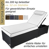 Sonnenliege Gartenliege Liege Liegestuhl Strandliege Polyrattan Rattan Schwarz