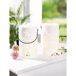 Windlicht Primavera Porzellan 18cm Blume