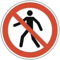 Verbotsschild als Symbol für Fußgänger verboten nach ISO 7010