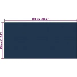 vidaXL Treibende Pool-Solarplane Blau/Schwarz 600x300 cm