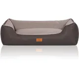 Knuffelwuff Hundebett Luke Velours XXL 120 x 85cm Schwarz-Grau