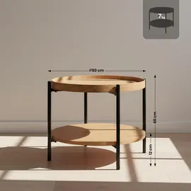 CLP Couchtisch Corbitan, natura/Ø 50 cm