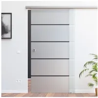AMOD Glasschiebetür P1-ASE /mit SoftClose Funktion (SlimLine / SoftClose-Selbsteinzüge, Komplett-Set), mit Griffmuschel 90 cm x 205 cm