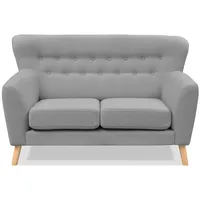 KONSIMO® 2-Sitzer NEBRIS Einzelsofa, auf Holzbeinen aus Buche,Skandinavischer Stil grau