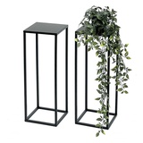 DanDiBo Ambiente 2x DanDiBo Blumenhocker Metall Schwarz 50 cm Blumenständer 96315 S Beistelltisch Blumensäule Modern Pflanzenständer Pflanzenhocker