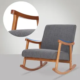 CLP Schaukelstuhl Morelia I Wippsessel Mit Stoff-Bezug I Holz In Walnuss-Optik