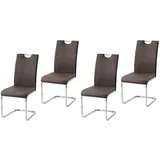 Hti-Living Schwingstuhl Kunstleder blau/braun 4er Set