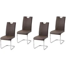 Hti-Living Schwingstuhl Kunstleder blau/braun 4er Set