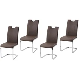 Hti-Living Schwingstuhl Kunstleder blau/braun 4er Set
