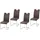 Hti-Living Schwingstuhl Kunstleder blau/braun 4er Set