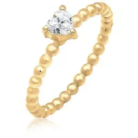 Elli Verlobungsring Verlobungsring Herz Zirkonia Kristall 925 Silber goldfarben 58 mm