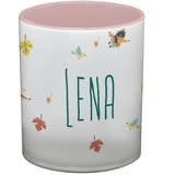 Ma2ca® Namenstasse Waldtiere Kindertasse mit Namen Becher Tasse Tasse Becher-innen_rosa