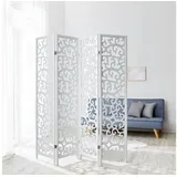 Homestyle4u Paravent in Weiß 173x175 cm 1056