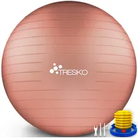TRESKO Gymnastikball (Korallen-Rosé, 85cm) mit Pumpe Fitnessball Yogaball Sitzball