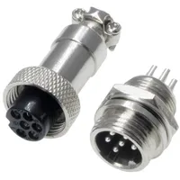 Pollin 453545 Rundsteckverbinder Buchse, Einbau, Stecker Gesamtpolzahl: 6 1