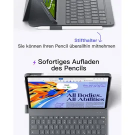 Inateck Tastatur Hülle Kompatibel mit iPad Air 13 Zoll (2024), Ultraleichte Tastatur Hülle für ipad Pro 12.9 Zoll 6/5/4/3 Gen,QWERTZ,mit Stifthalter,BK2007-13