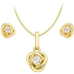 Lucardi Ohrringe und Halskette 9 Karat Damen 