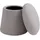 Home4You Hocker Teddystoff Ø 44 x 46 cm Hellgrau