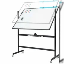 Costway Doppelseitiges mobiles Whiteboard 120 x 90 cm Schwarz