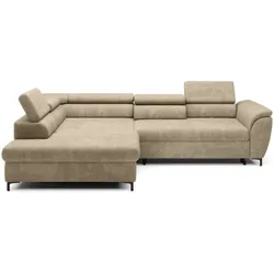 Ecksofa Tempo Stoff Beige