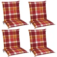 Beautissu 4er Set Niedriglehner Auflage Sunny 100x50x6cm Rot
