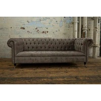 JVmoebel Chesterfield-Sofa, Chesterfield Big Textil Design Wohnzimmer Couch braun