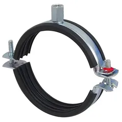 Gelenk-Doppelrohrschelle ''Praktic'' für Rohr 87 - 92 mm mit Kippschraube und Schallschutzeinlage