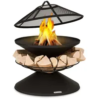 Blumfeldt Aguilera Feuerschale mit Grill Ø 65 cm Holzlager Stahl