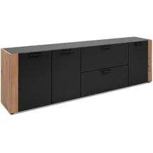 CaliCosy Cento Lowboard 198x61x34,5 cm Anthrazit/Eiche Kunststoff
