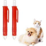 LuxusKollektion Zeckenpinzette Zeckenentferner Zeckenzange Hunde Katze 2 Stück Kunststoffe Rot