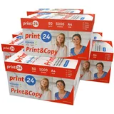 print24 Druckerpapier Kopierpapier 35000 Blatt 70 x 500) A4 80g Premium Hochweiß CIE 160 Testsieger PEFC Umweltzertifikat