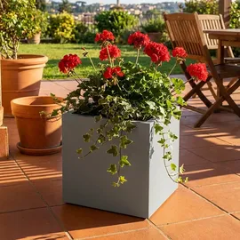 ethick Quadratischer Blumentopf 47 x 47 x 39 cm Beton-Grau