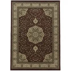 Teppich Kurzflor Boho Vintage Look Polypropylen Gewebt Rot Rechteckig 300x400 | Kadima Design