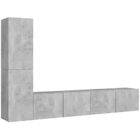 VidaXL 4-tlg. TV-Schrank-Set Betongrau Holzwerkstoff