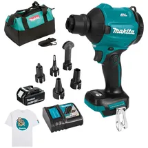 Makita Akku-Gebläse DAS180RT 18V 1x5,0 Ah Lader Tasche + T-Shirt Gr.L