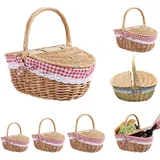 Picknickkorb Aus Rattan Kleiner Weidenkorb Rotkäppchen-picknickkorb Weidenkorb Mit Griff Osterkorb Picknickkorb Deckel Aufbewahrungskörbe Aus Korbgeflecht Isolierter Picknickkorb