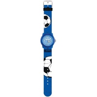 Scout Quarzuhr Crystal, 280305030, Fußballuhr, Fußballmotiv, ideal auch als Geschenk blau