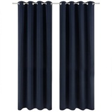 Blumtal Verdunklungsvorhänge 2er Set - Thermovorhang Hitzeschutz - Vorhang Blickdicht mit Ösen - Gardinenschals mit Schlaufen - Thermovorhang - Gardinen 160x132cm - Hitzeschutzvorhang - Vorhang Blau