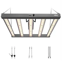 novagrove Pflanzenlampe LED Vollspektrum 320W 90 x 90 x 180 cm grau