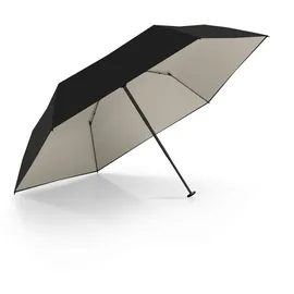 Doppler Taschenschirm zero99 Ultra Sun in Simply Black Ivory UV | Leichter kleiner Regenschirm, | Mini-Regenschirm | UV-Schutz