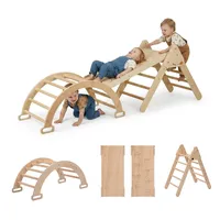 Relaxdays Kletterdreieck 3 in 1 Holz Braun