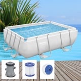 Bestway Power Steel Swimming Frame Pool Schwimmbad Schwimmbecken Gartenpool