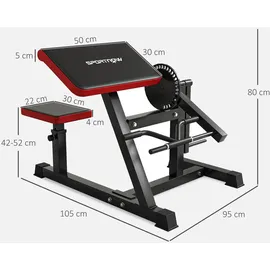 sportnow Bizeps / Trizeps Curl Maschine mit 5-stufigem verstellbarem Sitz Kunstleder Schwarz